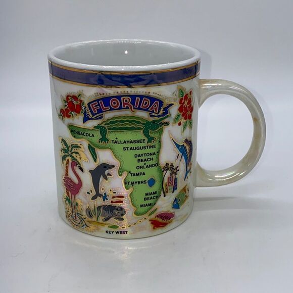 Vintage souvenir Florida Lustreware Mug - Picture 1 of 7